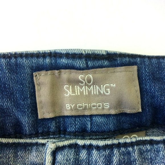 Chico's So Slimming Women's Jeans Size 00 = US 2 Straight Leg 31x28.5" Med. Wash - Picture 5 of 6